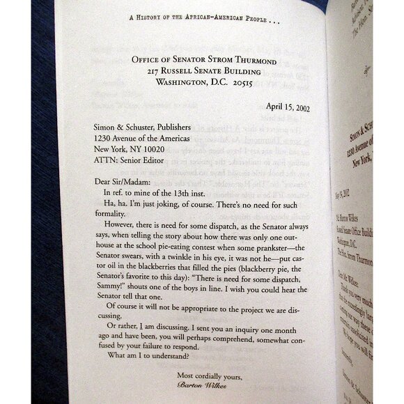 Book: A History of the African-American People [Proposed] by Strom Thurmond... - Picture 3 of 10